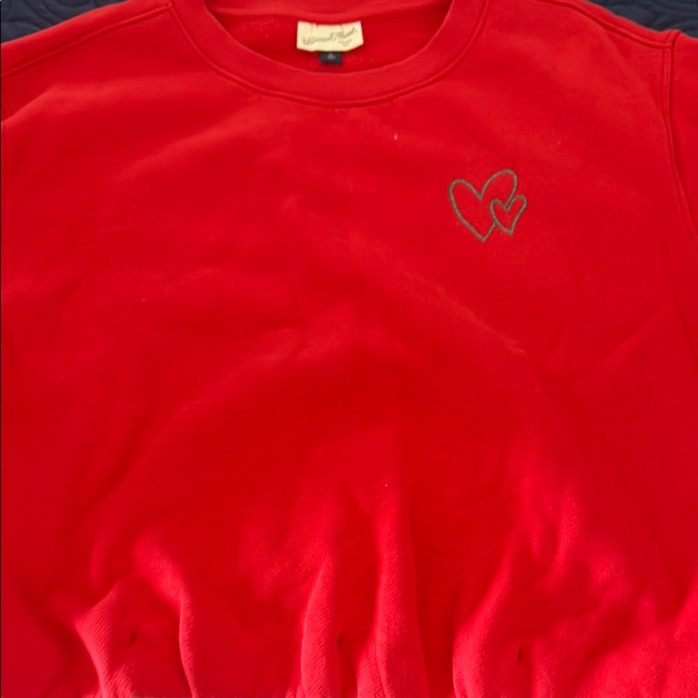 Universal Thread Red Sweatshirt With Heart Embroi… - image 1